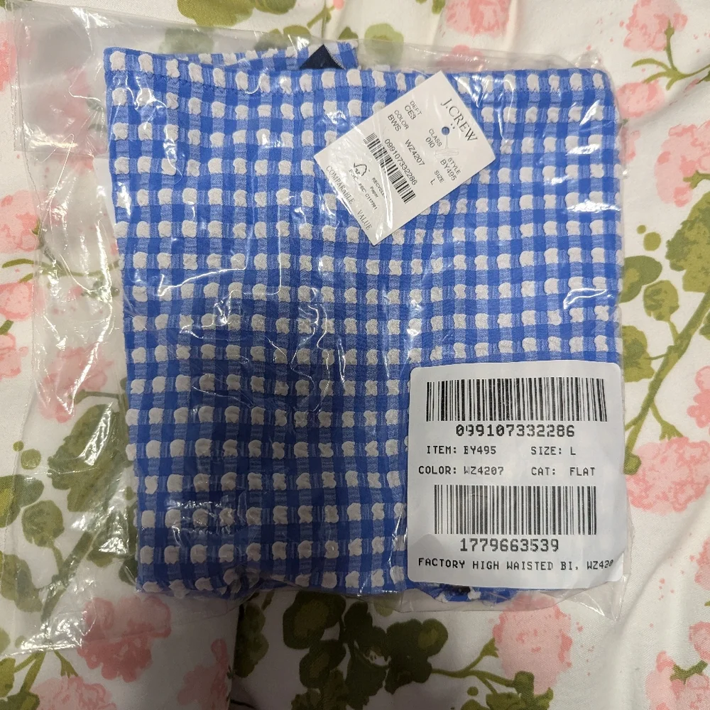 JCrew Seersucker High Waist Bikini Bottom - Picture 5 of 5